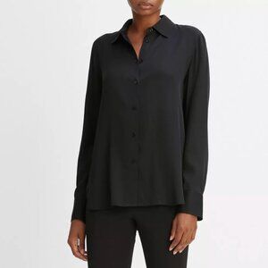 Vince Slim Fitted Stretch-Silk Blouse